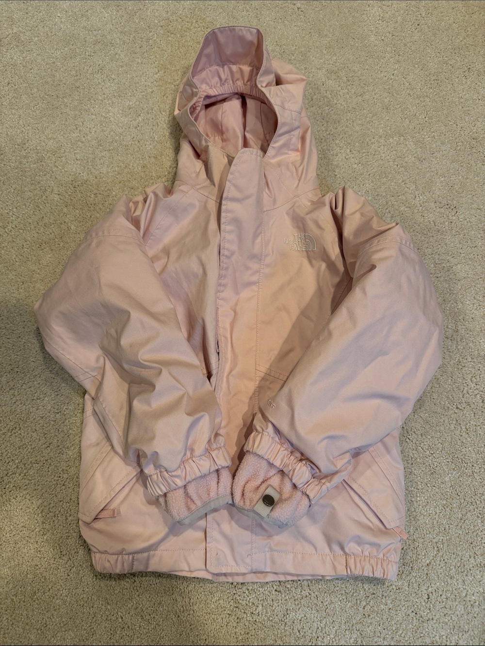 The North Face Pink Hooded Kids Puffer Jacket